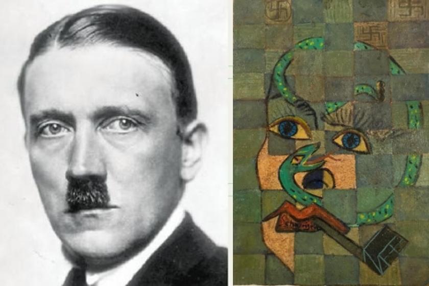 Sale a la luz en Italia una probable pintura de Picasso inédita representando a Hitler