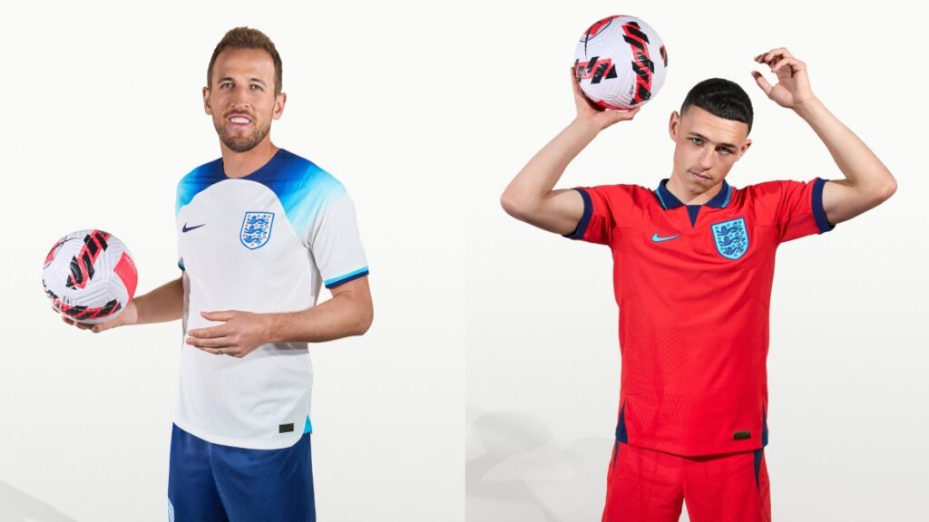 Camiseta de Inglaterra para el Mundial de Qatar 2022, elaborada por la marca Nike. 