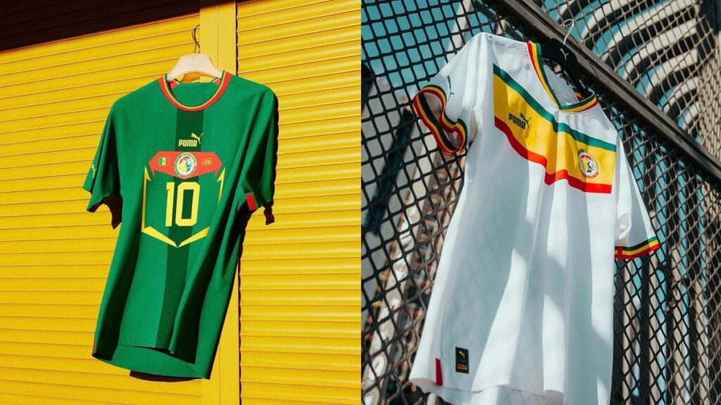 Camiseta de Senegal para el Mundial 2022, elaborada por la marca Puma. 