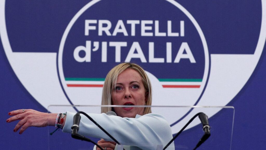 La futura primera ministra de Italia, Giorgia Meloni. Foto: Guglielmo Mangiapane (Reuters)