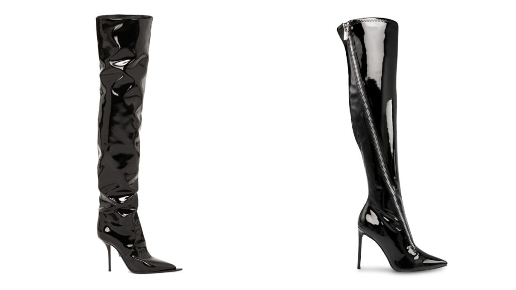Botas altas. Izquierda, modelo de Dolce & Gabbana (PVP: 1.350€). Derecha, diseño de Steve Madden (PVP: 189€)