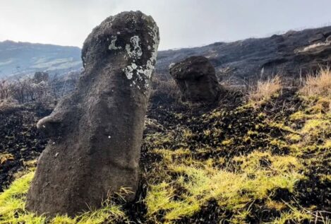 Un incendio provocado destruye decenas de estatuas de la Isla de Pascua