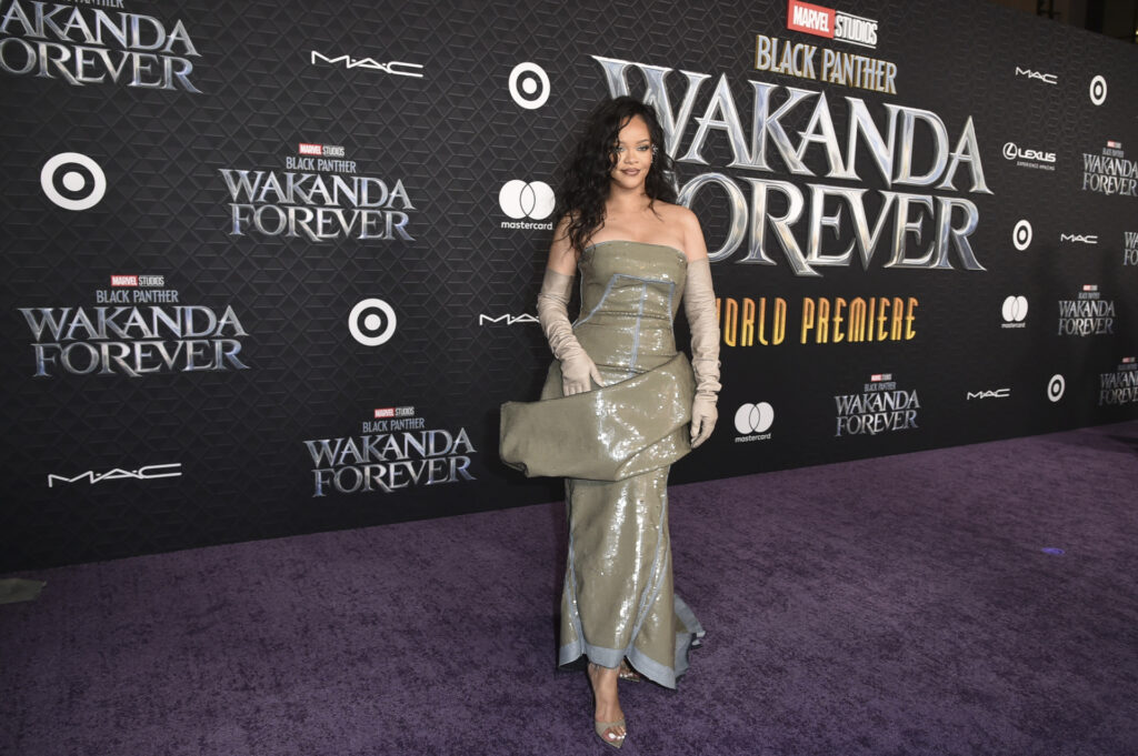 Rihanna en la premiere de Black Panther: Wakanda Forever este 26 de octubre de 2022. Gtres