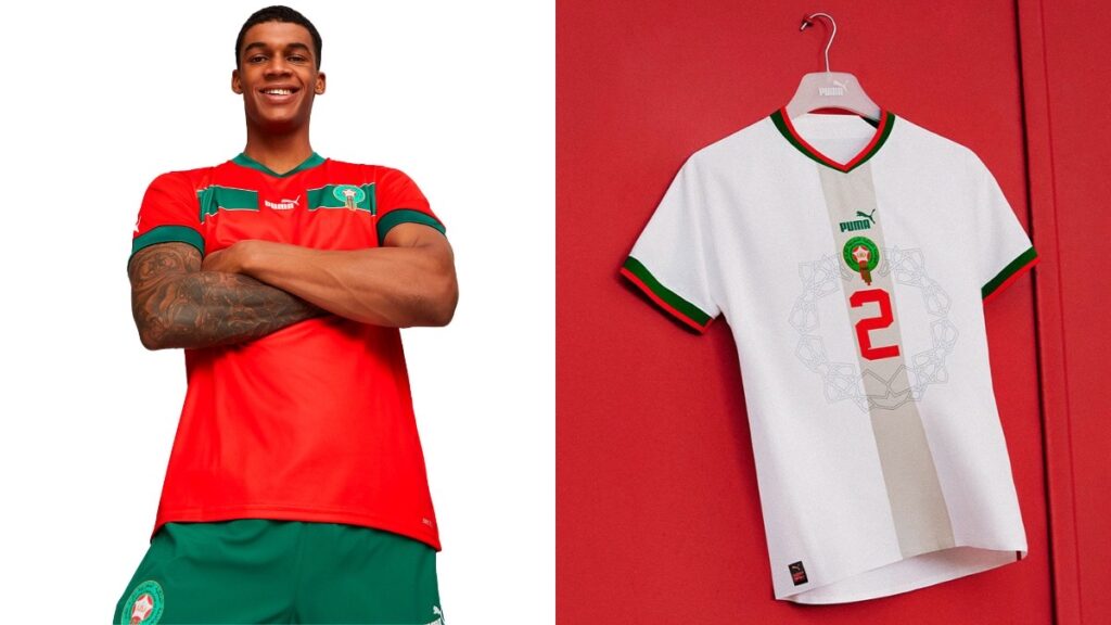 Camisetas de Puma, diseñadas para la selección de Marruecos para el Mundial de Qatar.