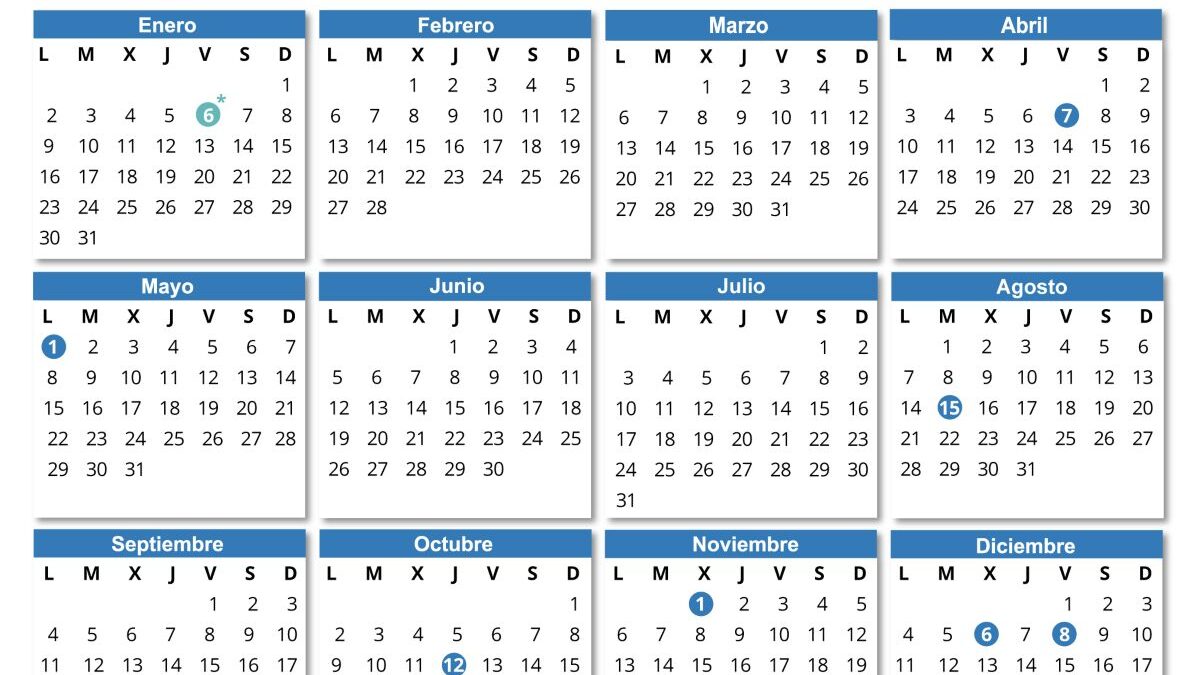 Festivos y puentes del calendario laboral 2023 de España