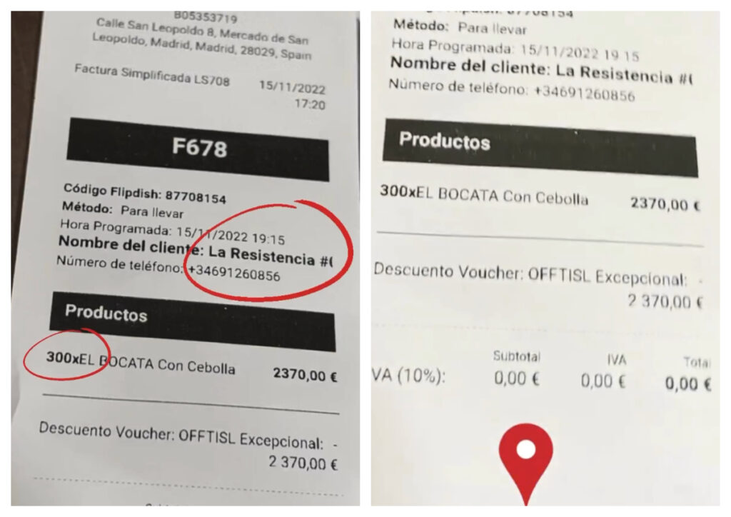 El ticket que demuestra que María Pombo pagó cero euros. Instagram