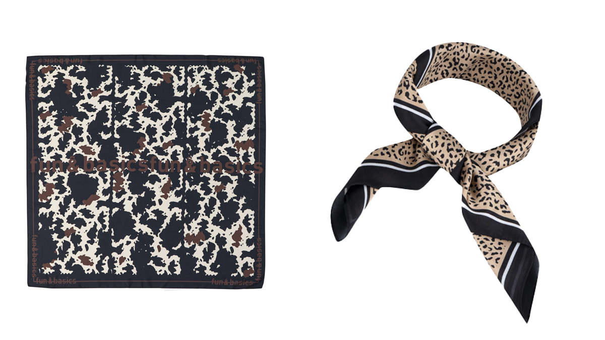 FUN & BASICS Pañuelo cuadrado estampado // YOU ARE THE PRINCESS Pañuelo con animal print