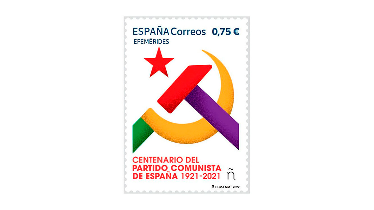 Correos amplía a 435.000 unidades la tirada del sello conmemorativo del centenario del PCE