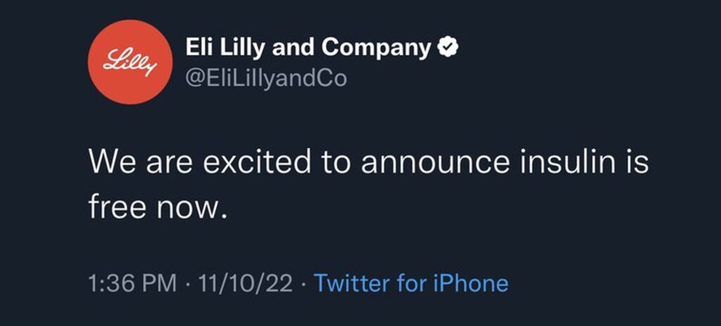 El tuit que ha provocado el desplome en bolsa de Eli Lilly