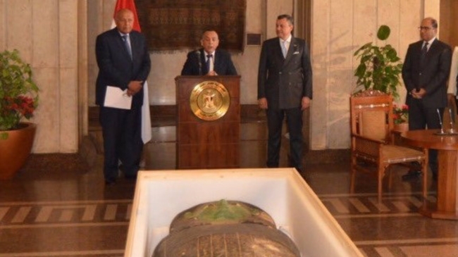 Estados Unidos devuelve a Egipto el 'Sarcófago Verde', robado de contrabando