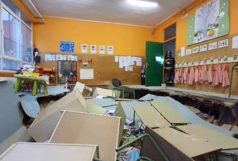 Un hundimiento en un colegio de Gijón obliga a reubicar a 200 alumnos