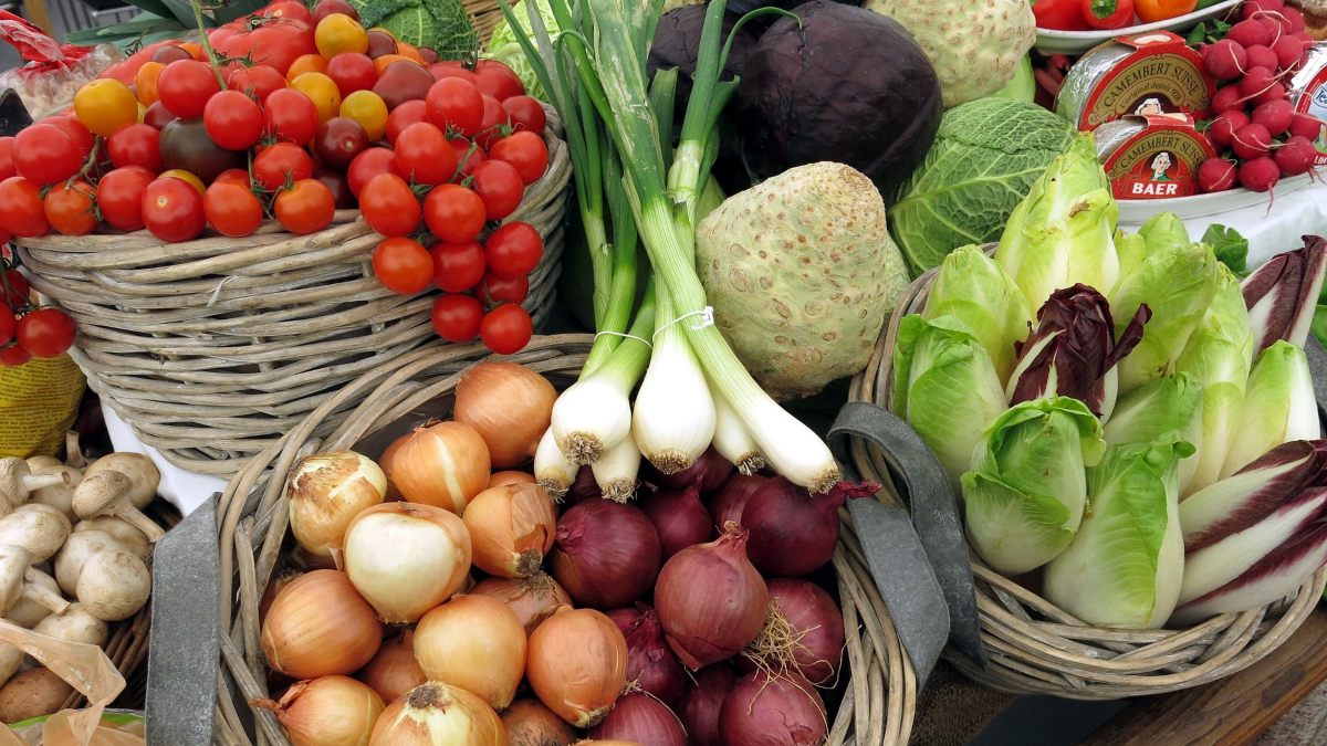 Diferentes tipos de verduras. 