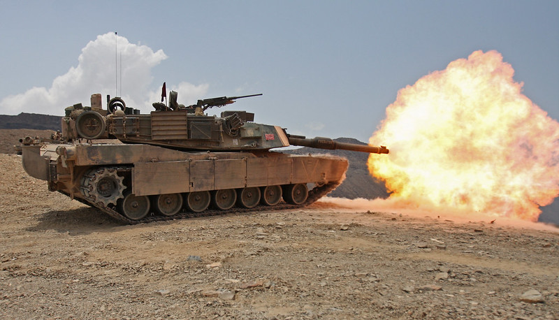Ejercicio de tiro de un M1A1 Abrams