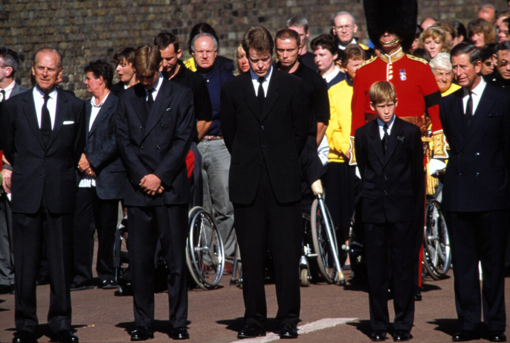 Guillermo y Harry, en el entierro de Diana de Gales