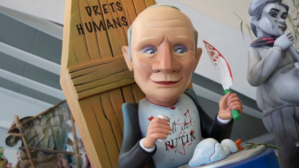 Un ninot de Putin en la inauguración de la Exposición del Ninot 2023. 