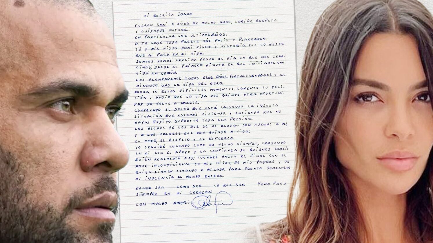 Alves responde por carta a Joana Sanz y afirma que seguirá luchando por su inocencia