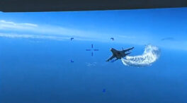EEUU divulga un vídeo del choque entre el caza ruso y el dron americano en el mar Negro