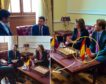 Pere Aragonès elimina la bandera de España en una foto de su visita a Colombia
