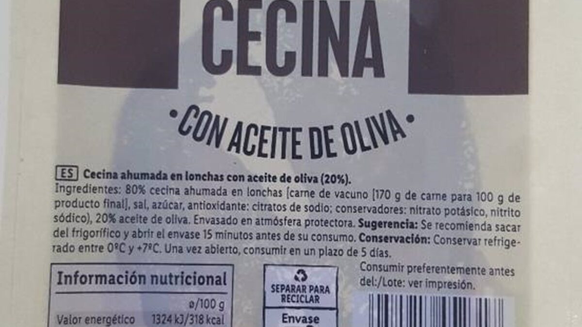 Consumo retira un lote de cecina en aceite de oliva de las marcas Pajariel y LIDL por listeria