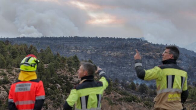 Las altas temperaturas y el viento complican las labores de extinción del incendio de Castellón