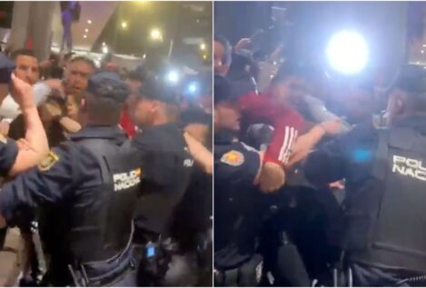 Enfrentamiento en Madrid entre la Policía y jugadores de la selección de fútbol de Perú