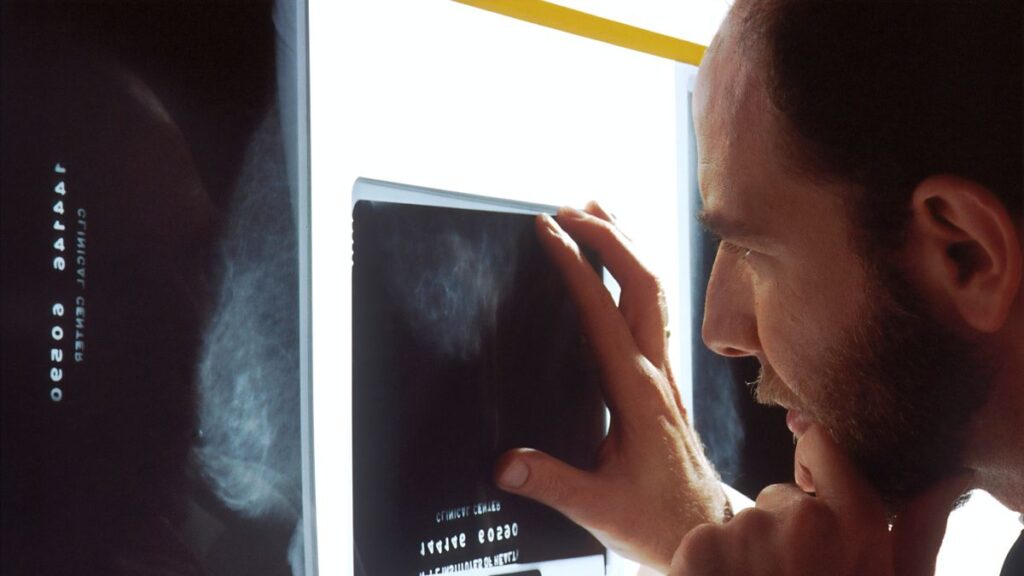 Un médico mirando una radiografía