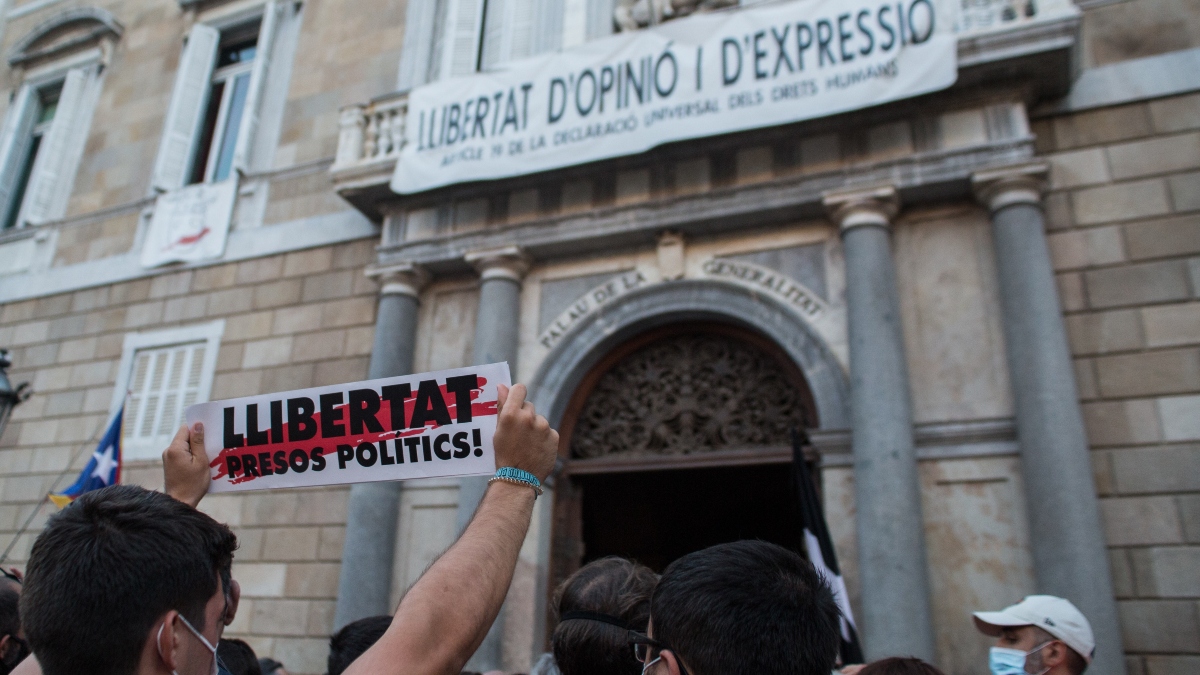 Manifestación en apoyo a Quim Torra y contra su condena por desobediencia. Septiembre 2020 / EUROPA PRESS.