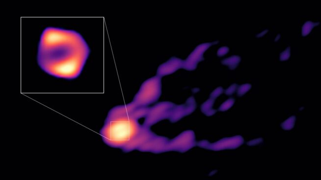 Primera imagen de un agujero negro lanzando un chorro de materia