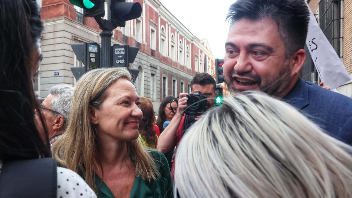 Victoria Rosell asiste a la protesta ante Justicia contra la reforma del la ‘ley del solo sí es sí’