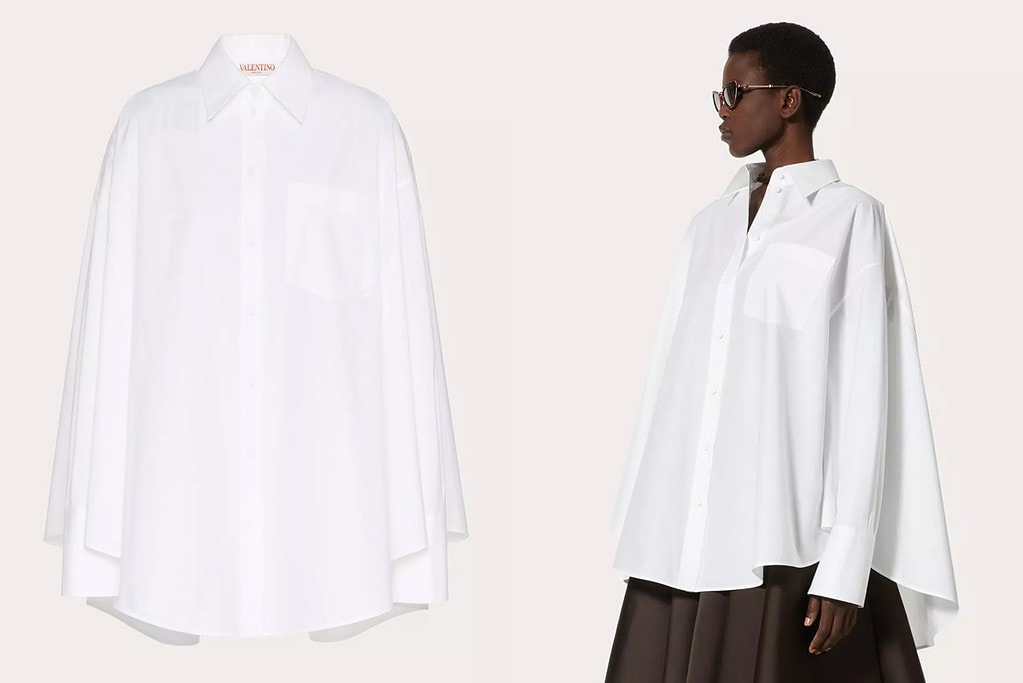 Blusa blanca acampanada de Valentino. (PVP: 1.300€)