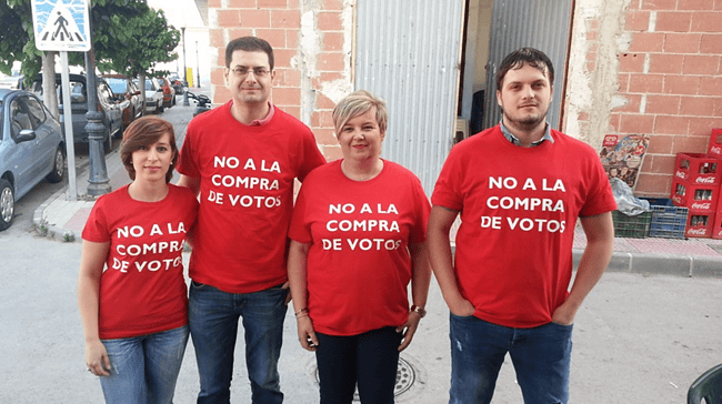 La candidata del PSOE detenida en Murcia hizo camisetas contra la compra de votos