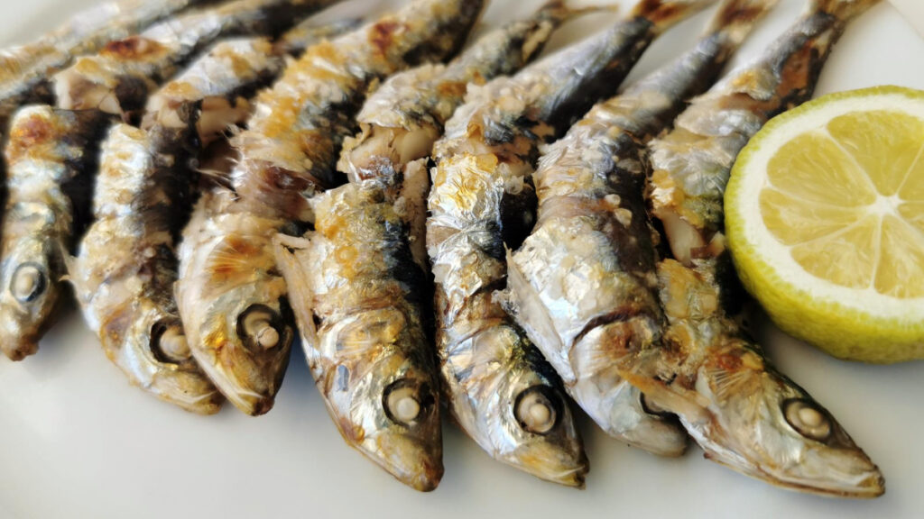 Un plato de sardinas asadas