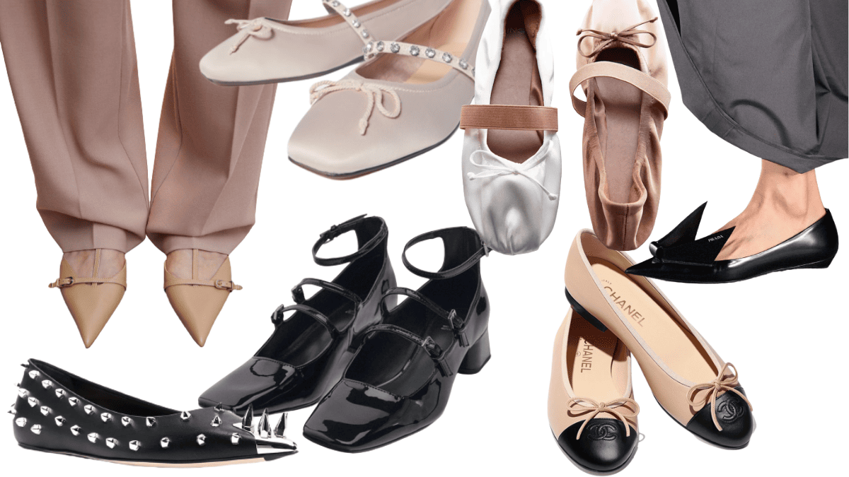 Cómo llevar zapatos de bailarina de terciopelo en Primavera-Verano 2023