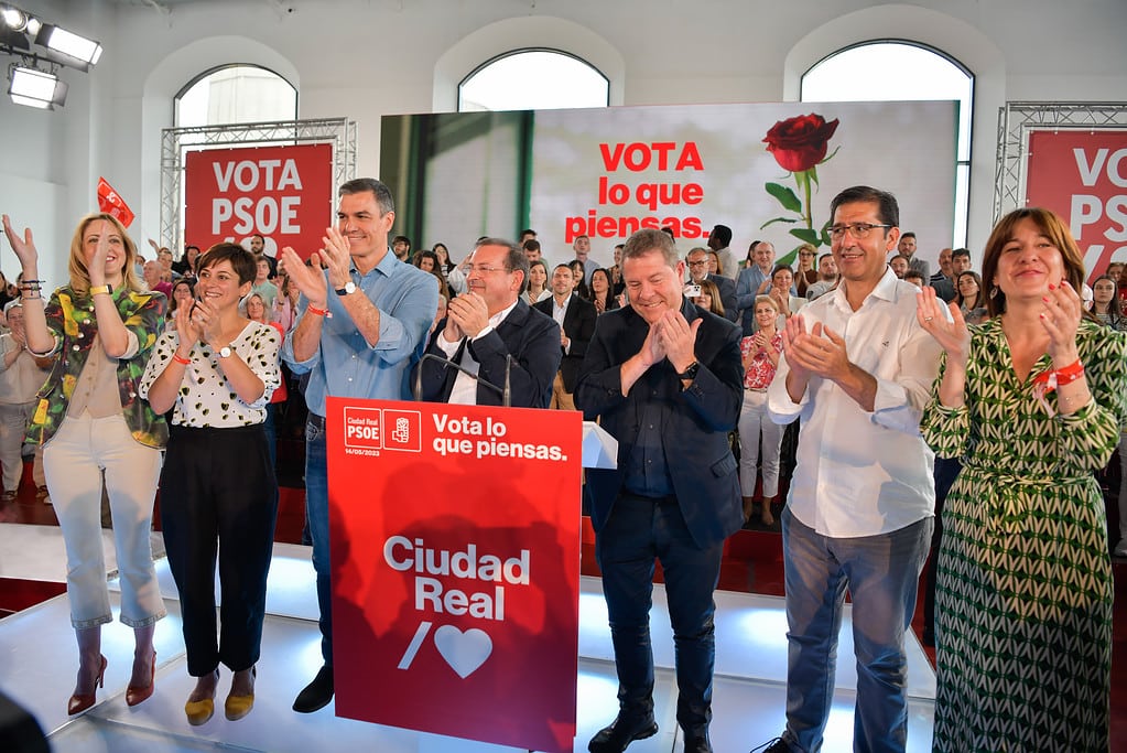 Pedro Sánchez participa en un mitin del PSOE en Puertollano (Ciudad Real)