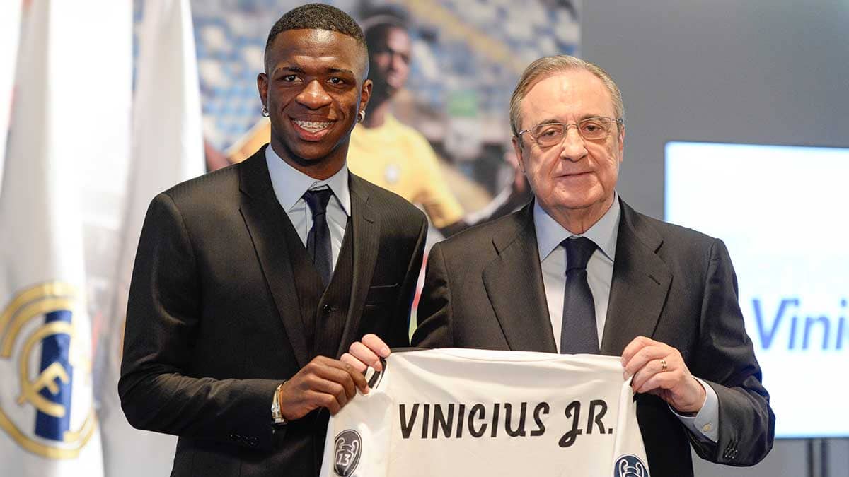 Vini Jr, en su presentación con el Real Madrid