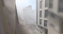 Se derrumba por completo un edificio de cinco plantas en el centro de Teruel