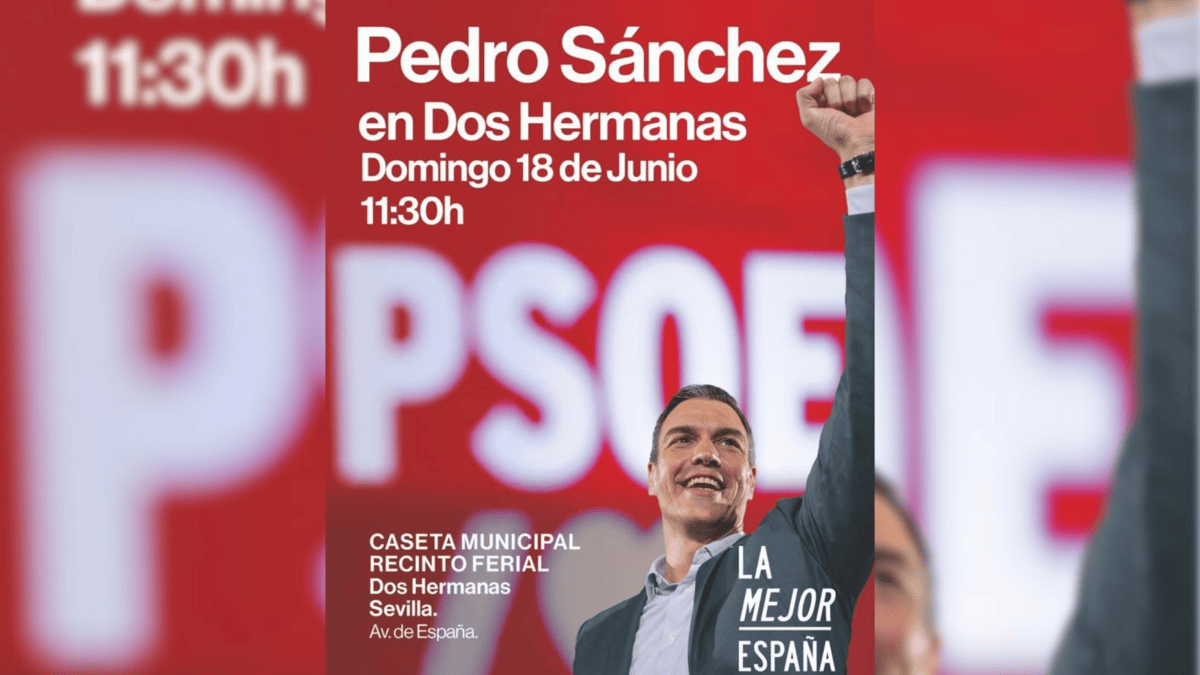 El PSOE cambia el mitin de Sánchez en Dos Hermanas por temor a un 'pinchazo' de aforo