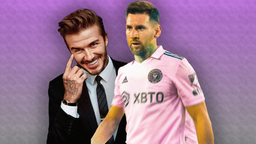 David Beckham y Leo Messi