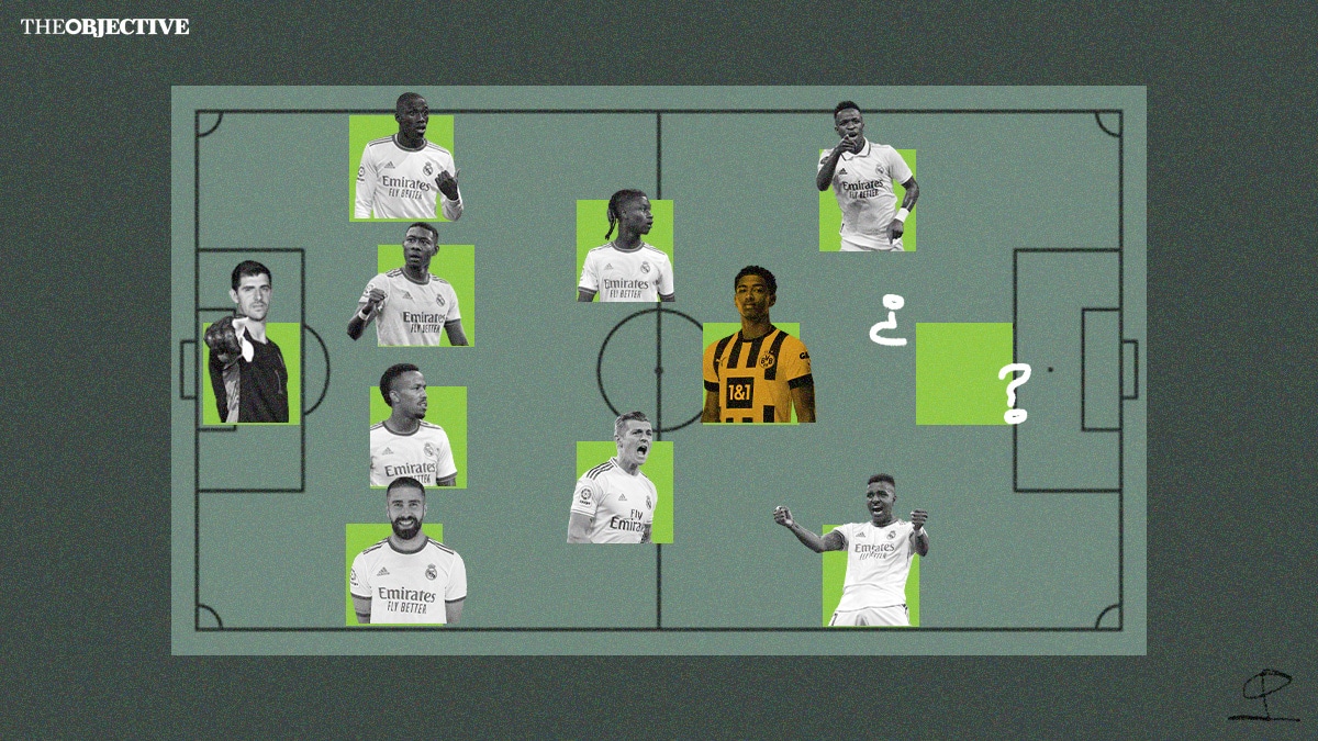 Alineación tipo 4-3-3 del Real Madrid con Jude Bellingham de mediapunta