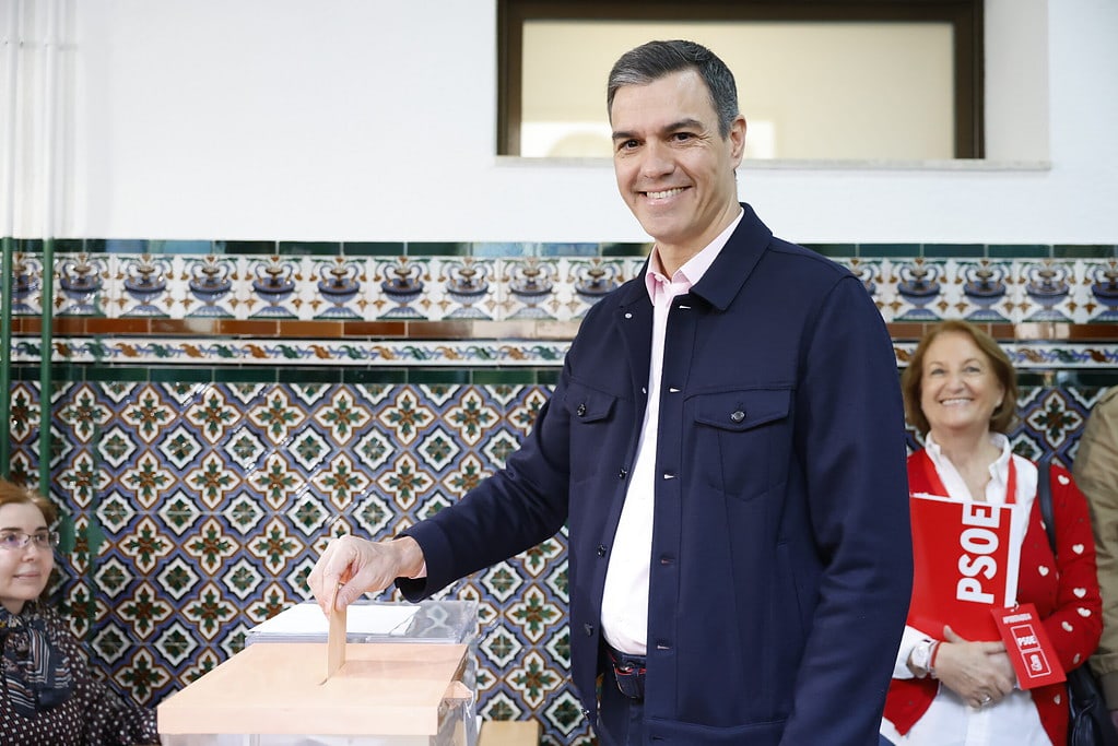 Pedro Sánchez durante las elecciones autonómicas