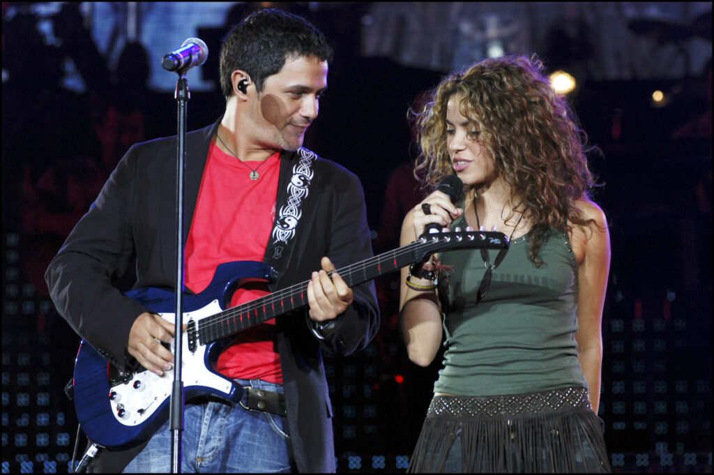 Shakira y Alejandro Sanz en un concierto de 2006