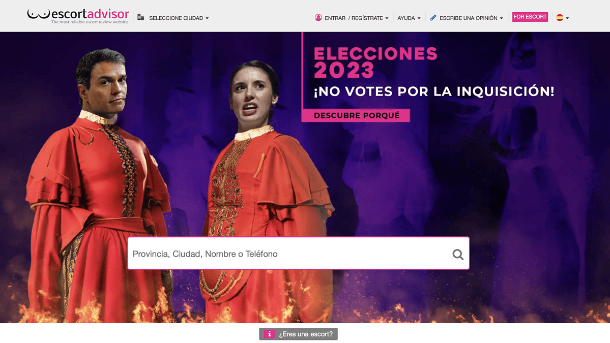 Las webs de prostitutas piden a sus usuarios que no voten a Sánchez: «¡No a la inquisición!»