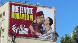 La guerra de lonas políticas en Madrid: Frente Obrero se suma con «Que te vote Mohamed VI»
