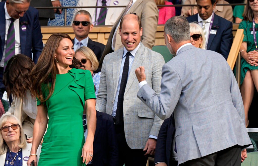 Kate Middleton, el príncipe Guillermo y el rey Felipe, en Wimbledon