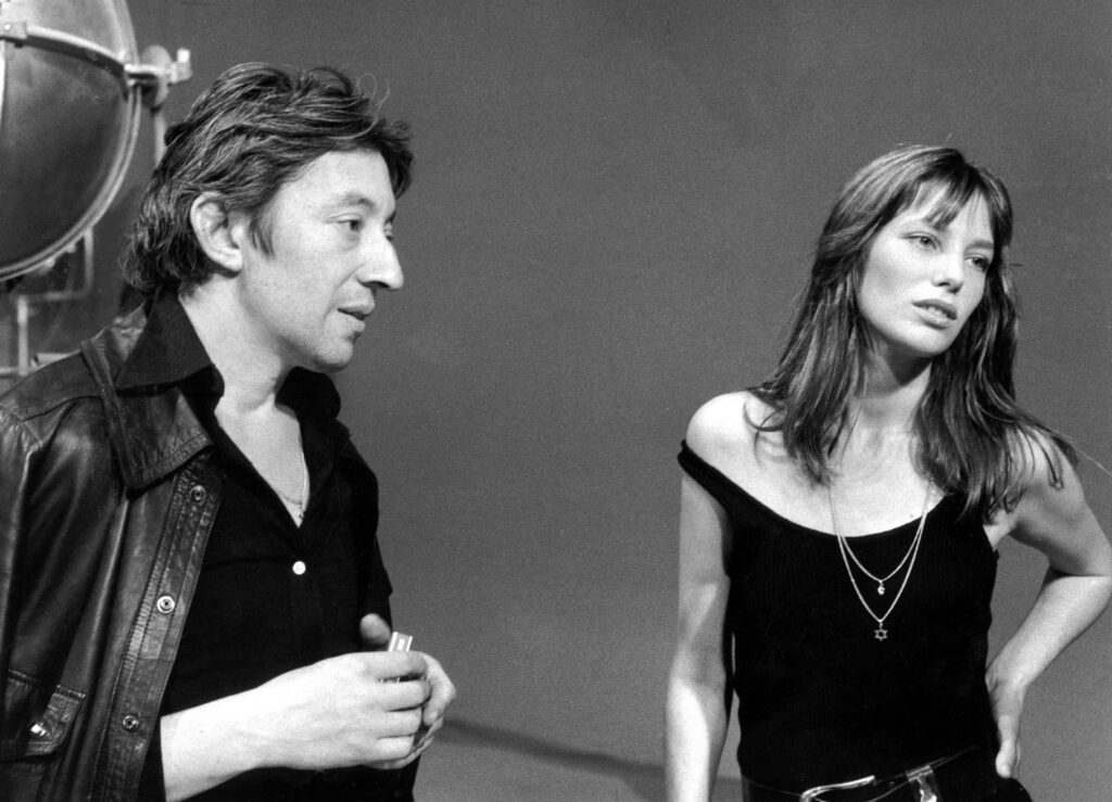 Jane Birkin y Serge Gainsbourg en un rodaje
