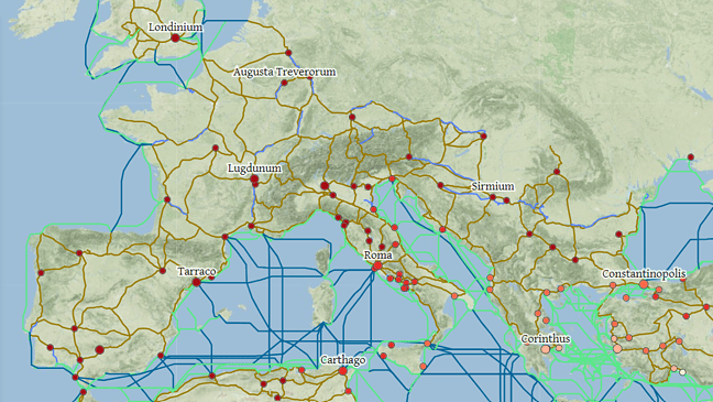ORBIS: la aplicación que funciona como Google Maps pero con rutas del Imperio Romano