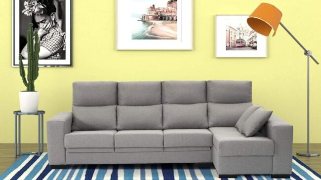 El imprescindible para tu hogar: consigue este sofá chaise longue de 4 plazas ¡con más de 400€ de descuento!
