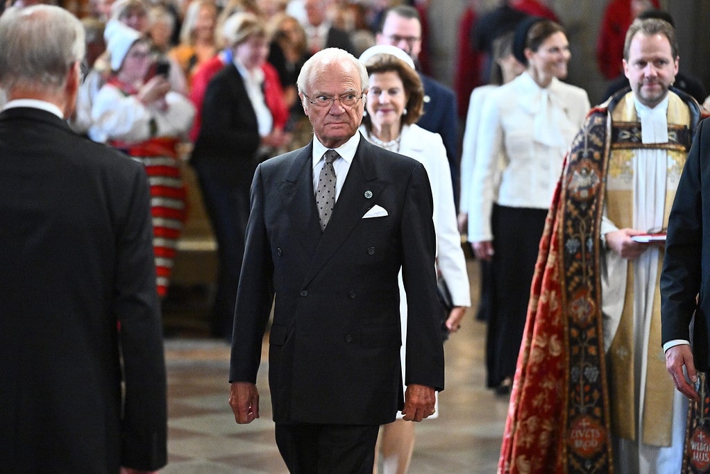 Carlos XVI Gustavo de Suecia en la Catedral de Estocolmo