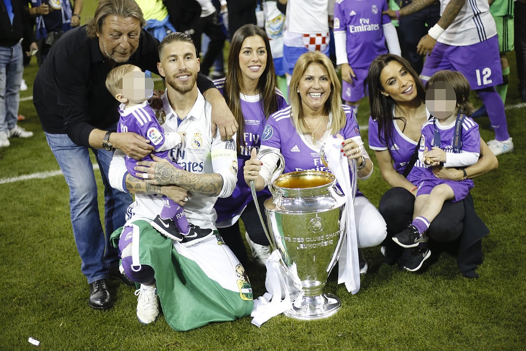 Sergio Ramos y su familia celebrando la final de la Champions League