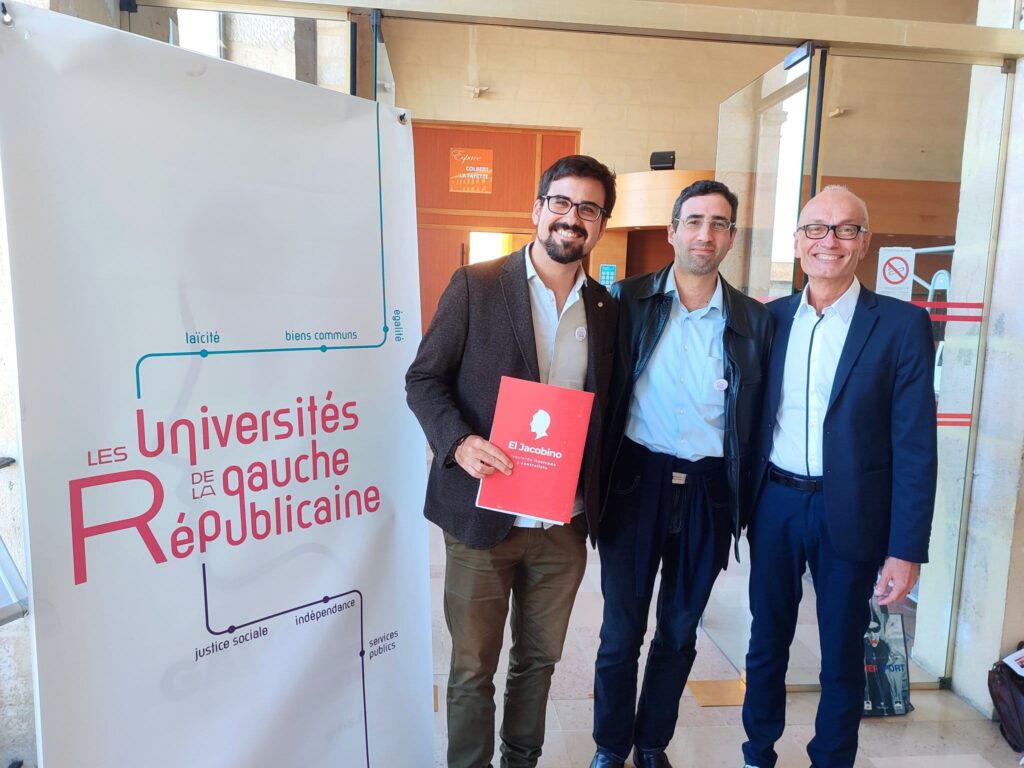 La delegación de El Jacobino en el encuentro de la Izquierda Republicana y Socialista francesa